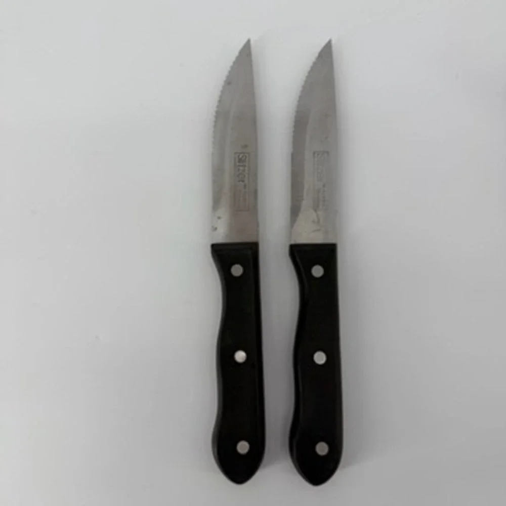 Slitzer Rostfrei Stainless Steel‎ Serrated Steak Knives Triple Rivet Set of 2